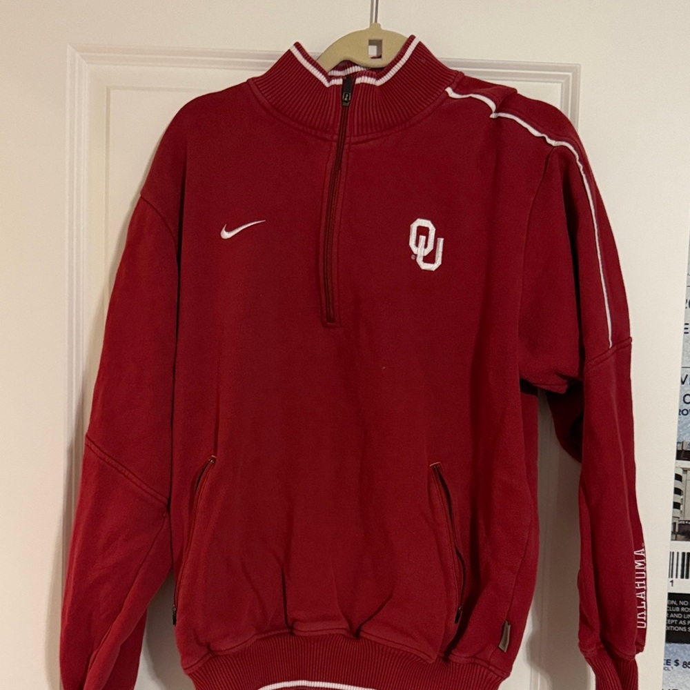 Nike OU (University of Oklahoma) Crimson Quarter-Zip Pullover